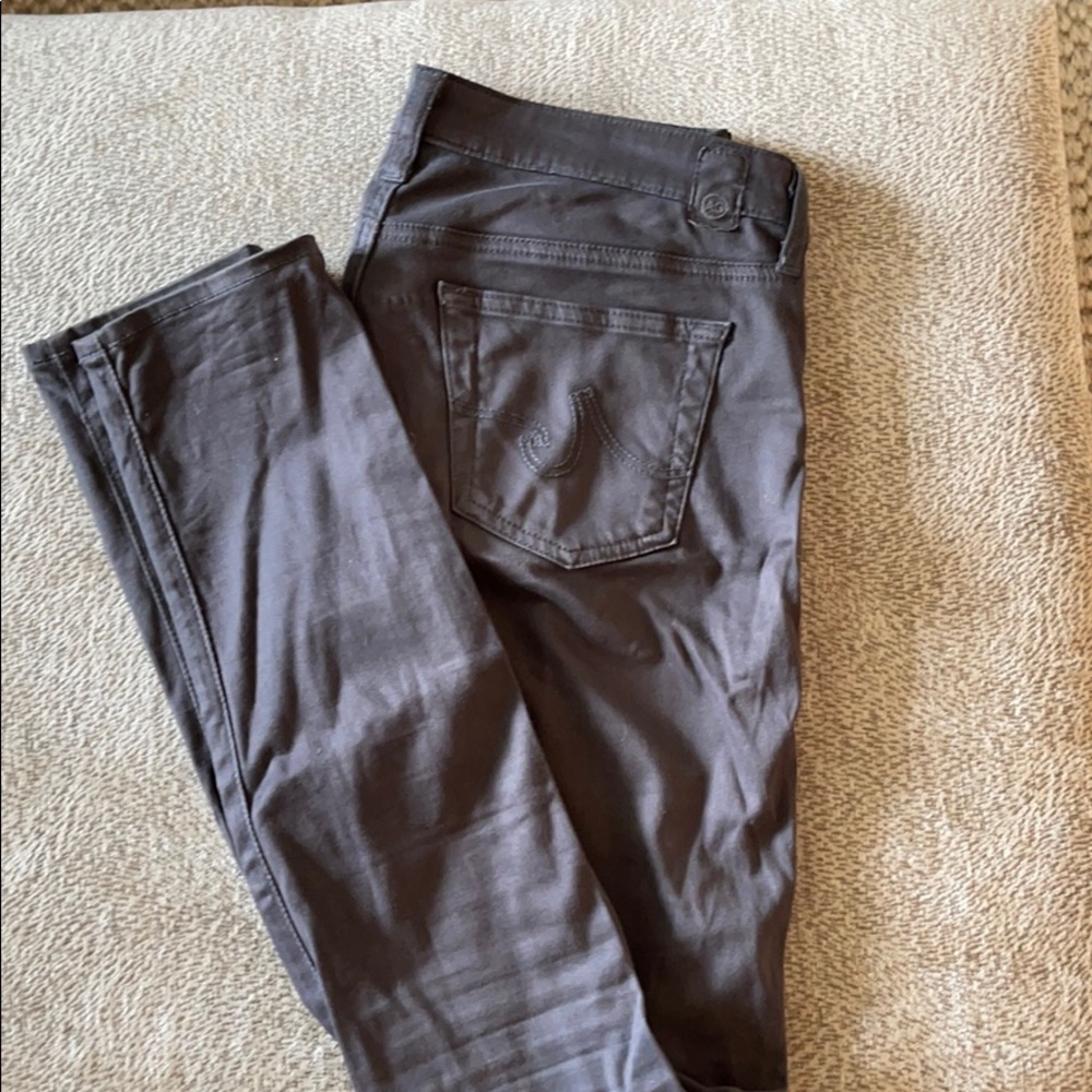 AG suede jeans in charcoal
